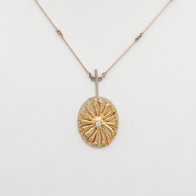 HALSSMYCKE, Lapponia 1977, briljantslipad diamant, 18K guld och vitguld.