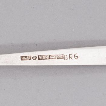 BERTEL GARDBERG, a 108-piece set of "Birgitta" silver cutlery, marked BG, Hopeatehdas oy, Helsinki 1956-61.