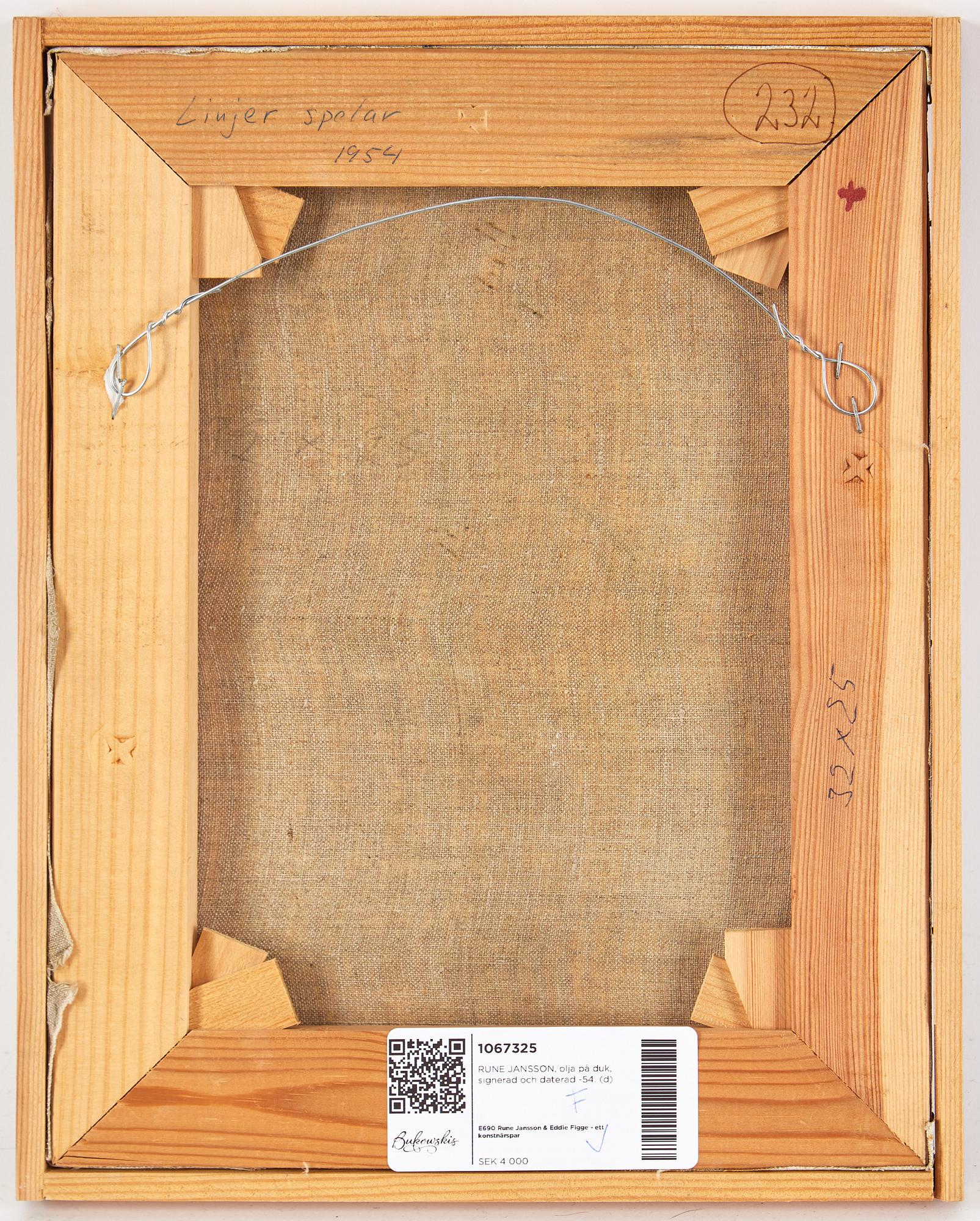 Rune Jansson, oil on canvas, signed and dated -54.