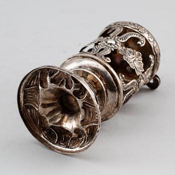 VAXSTAPELHÅLLARE, silver, Christian Hammer, Stockholm 1854. Vikt ca 145 gram.