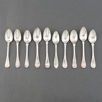 Kaffeskedar, 32 st, silver, Sverige, 1856-1905.