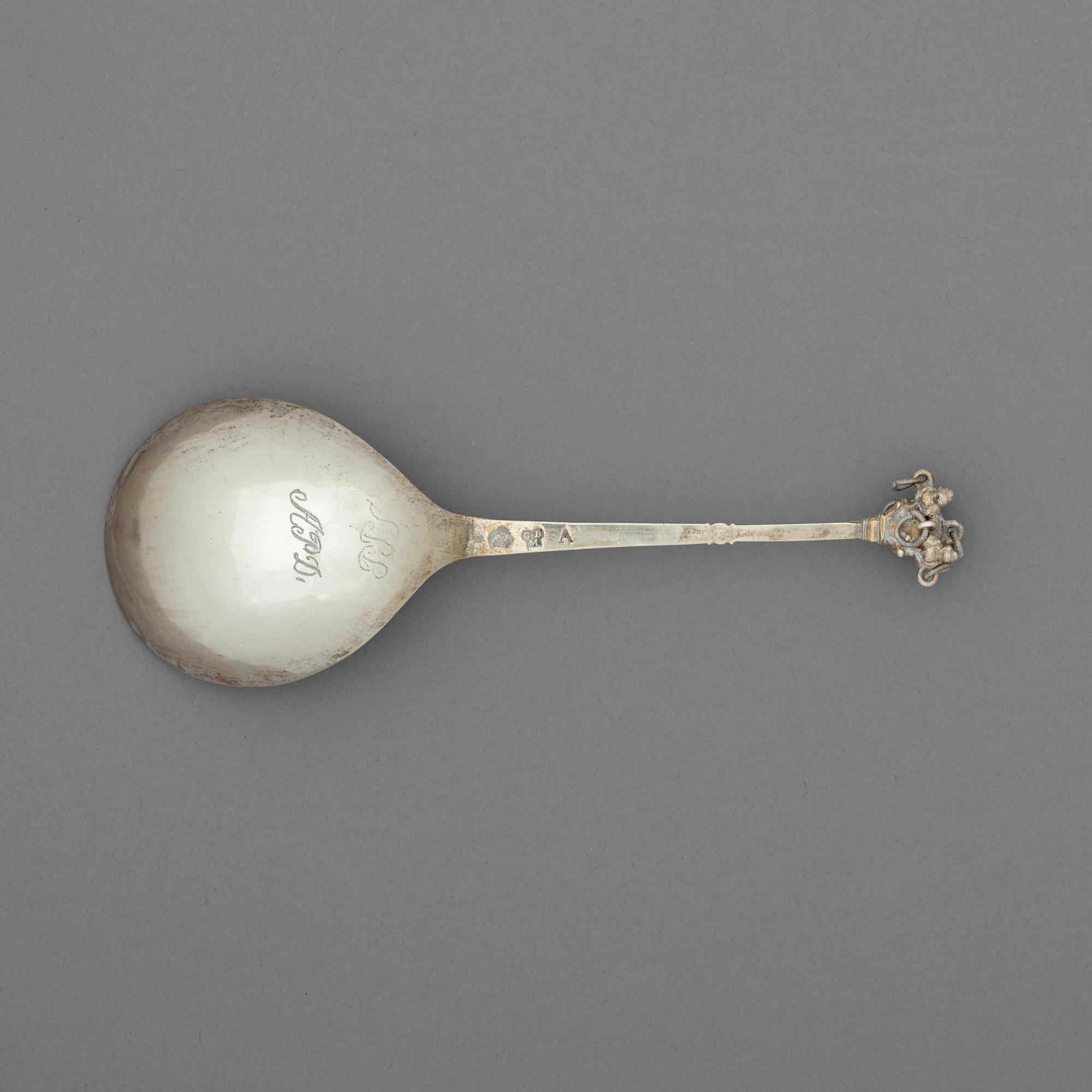 A Swedish 18th century parcel-gilt spoon, marks of Christoffer Bauman, Hudiksvall 1759.