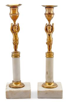 43. A PAIR OF CANDLESTICKS.