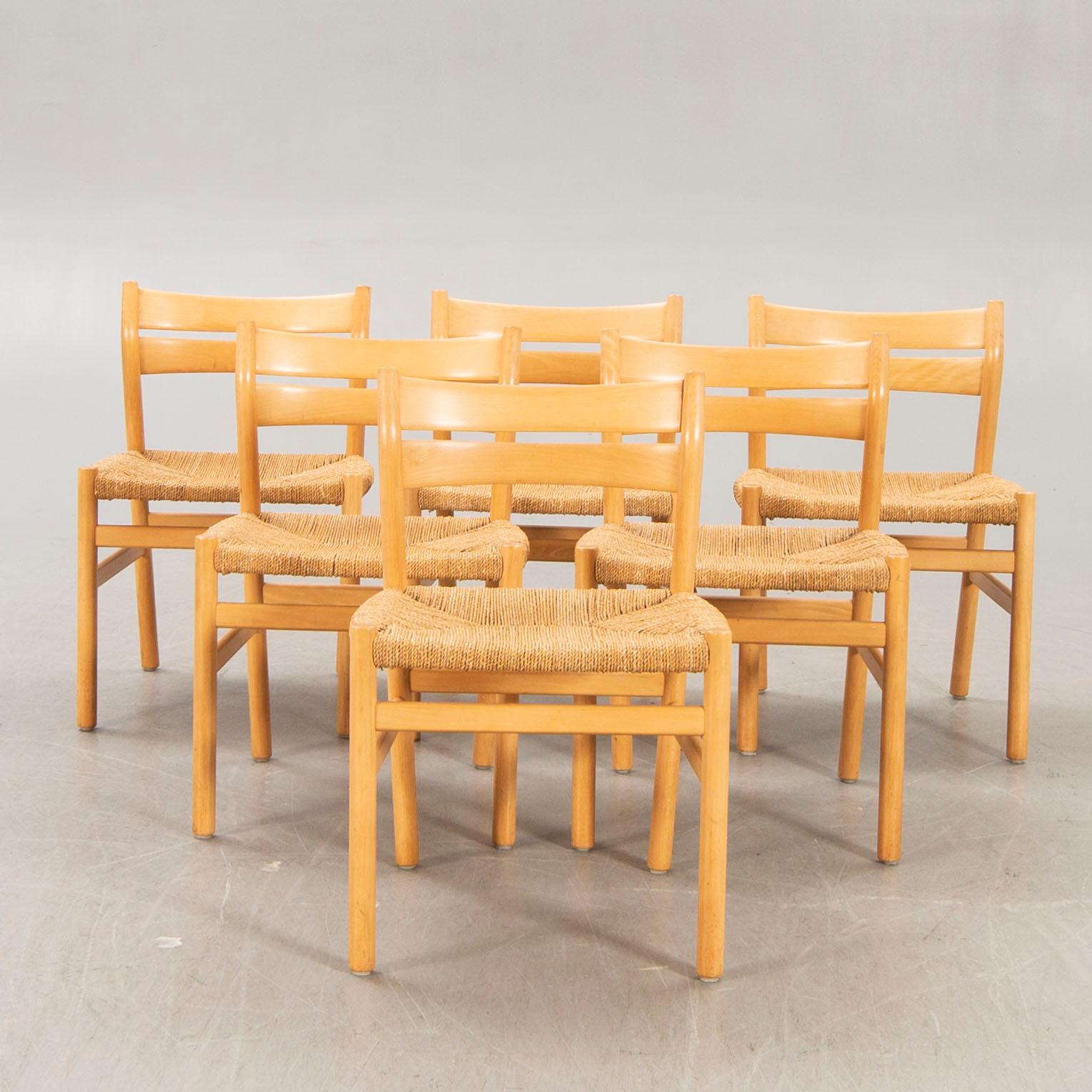 Børge Mogensen, "BM1", chairs, 6 pcs, second half of the 20th century.