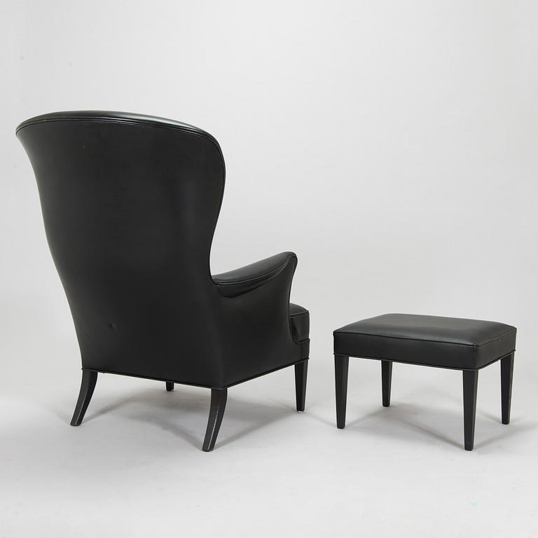 Frits Henningsen, fåtölj, "Heritage Chair", modell "FH419", och fotpall, Carl Hansen & Son, Danmark.