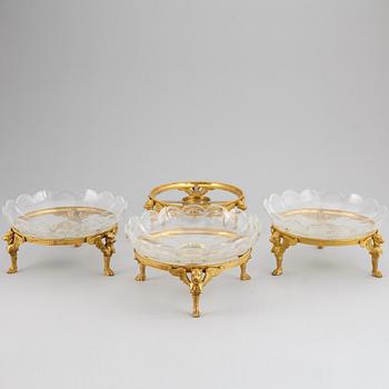 A set of three of table decorations empire style 19th ventury.