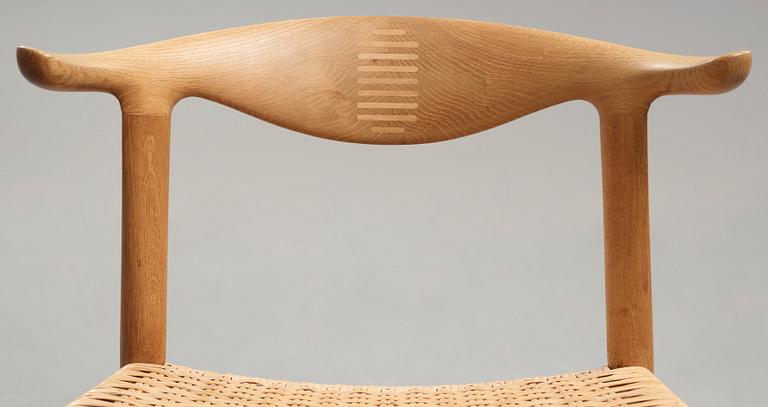 Hans J. Wegner, a set of six oak "Cowhorn Chairs", JH-505, Johannes Hansen, Denmark 1960's.