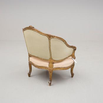 FÅTÖLJ, Louis XVI-stil, sent 1800-tal.