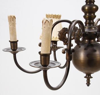 LJUSKRONA, mässing, barockstil, 1900-talets andra hälft, h 66.