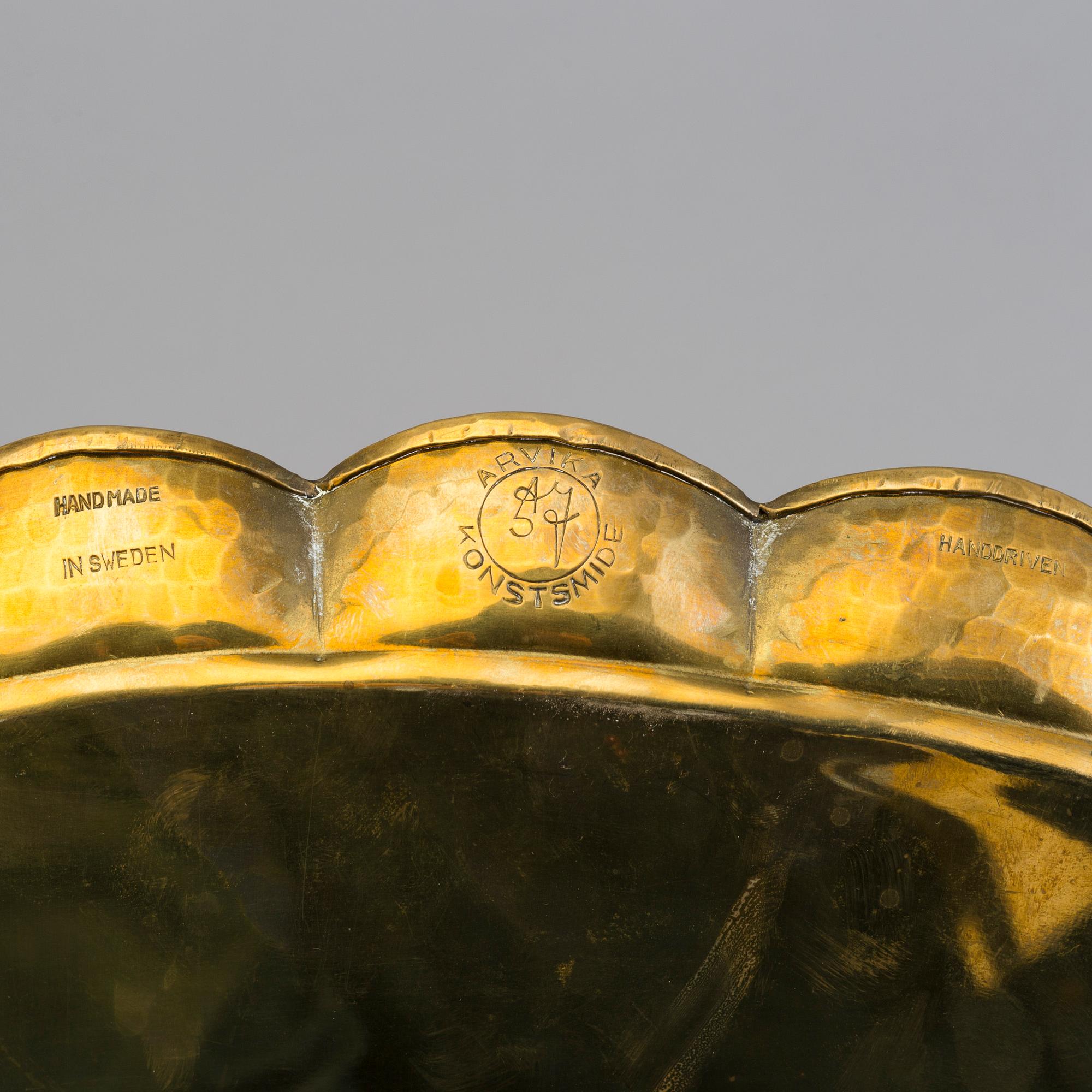 LARS HOLMSTRÖM, bricka, mässing, Arvika Konstsmide.