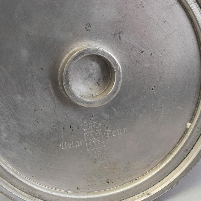 A pair of pewter candelabra by Carl Einar Borgström, Ystad Metall, marked CEB.