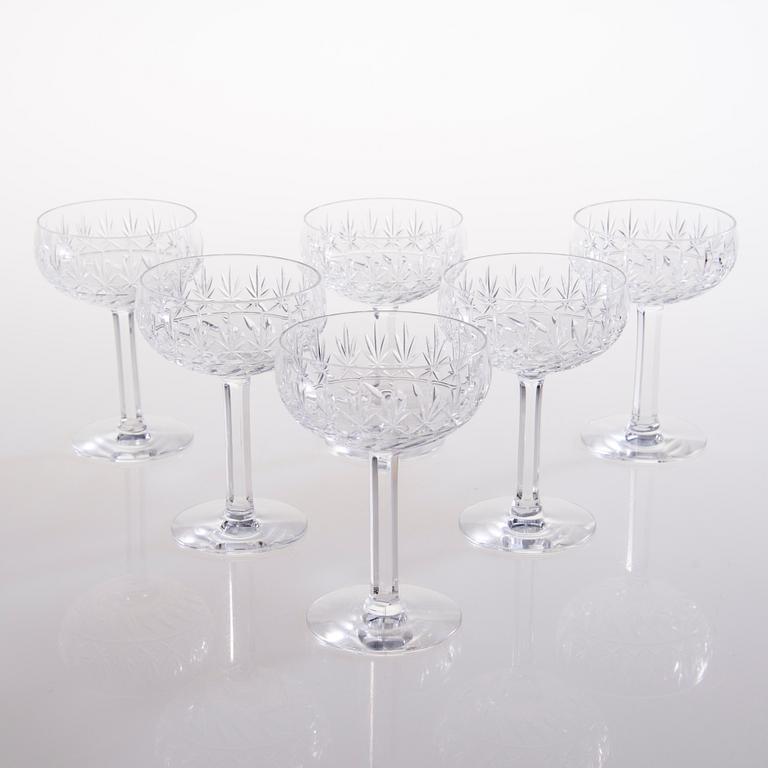 An 'Yrjö' crystal glassware set, circa 36 pieces, Riihimäen Lasi, Finland, latter half of the 20th century.