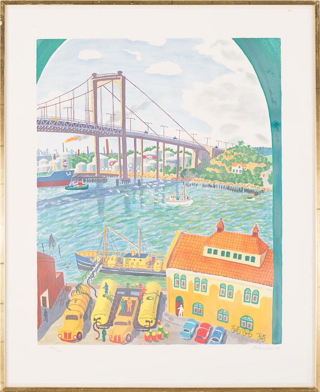 MONA HUSS WALIN, färglitografi, numrerad 374/460, signerad och daterad -77.