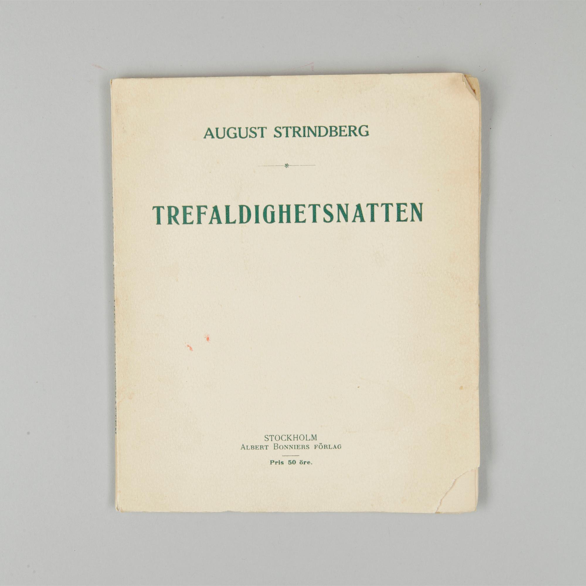 BOKPARTI STRINDBERG, 17 vol, bla "Svarta fanor", Stockholm 1907.