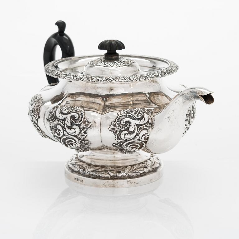 A Latvian silver teapot, maker's mark of Johann Jacob Schmidt, Riga 1845.