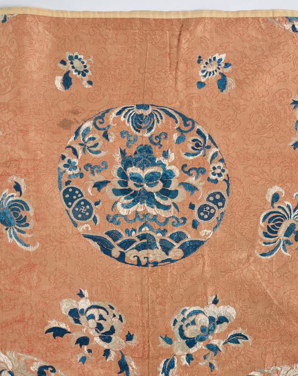 A Chinese silk embroidery, Qing dynasty, 19th Century.