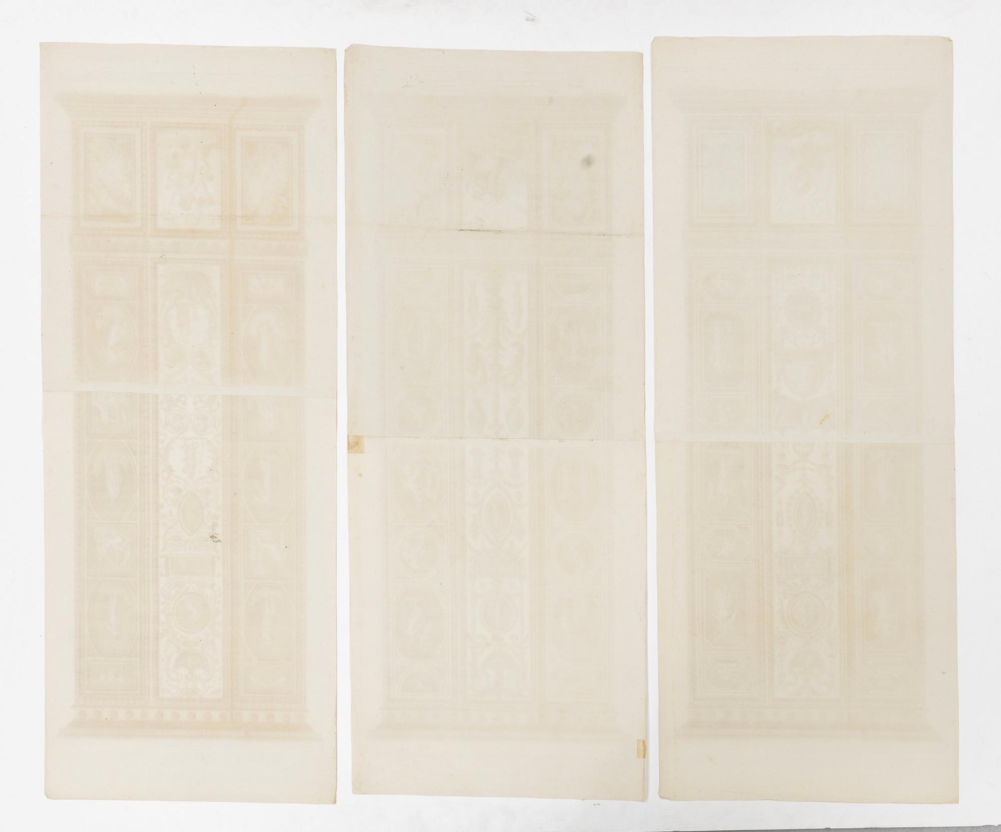 Giovanni Volpato, Six wall sections / pilasters in the Raphael Loggias in the Vatican.