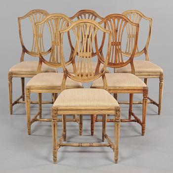 STOLAR, 6 st, gustavianska, omkring 1800.