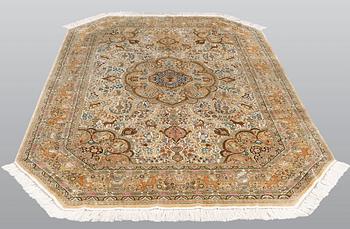 A rug, oriental silk, ca silk, ca 245 x 175 cm.