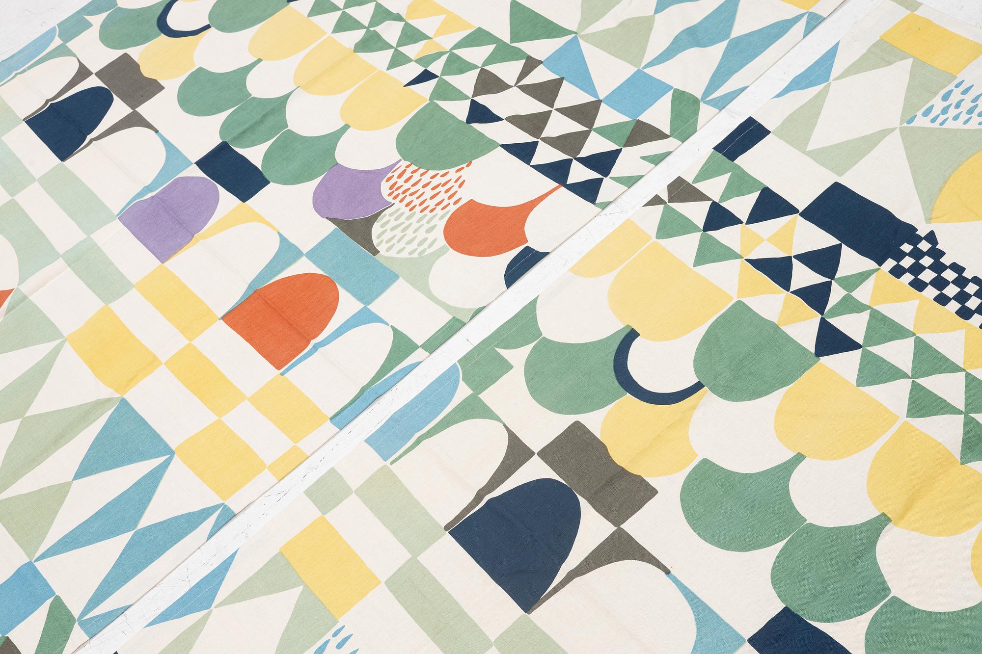 Josef Frank, a pair of curtains, in the "Bows" pattern,