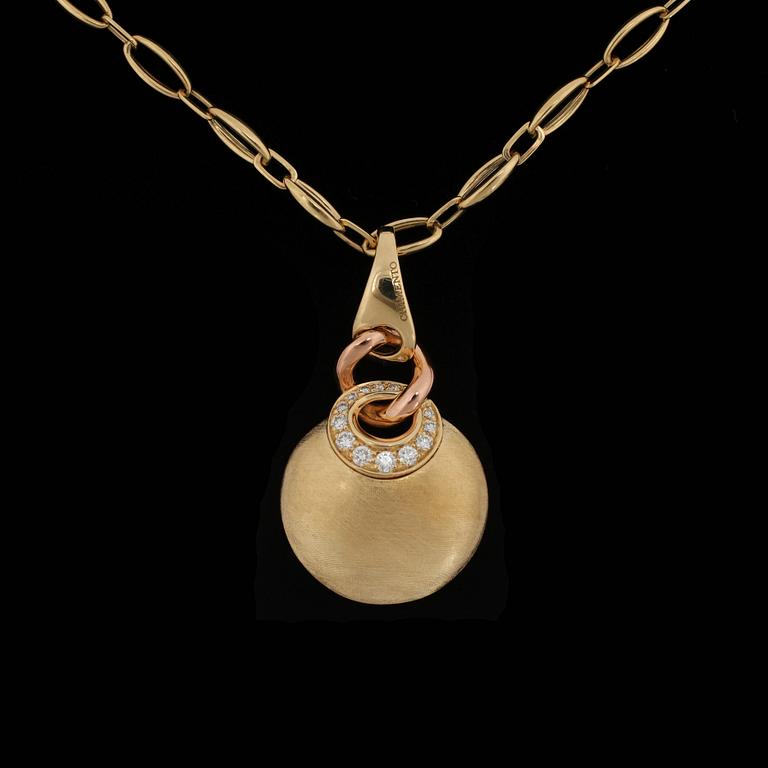 A Chimento pendant with brilliant cut diamonds, tot. app. 0,35 ct.