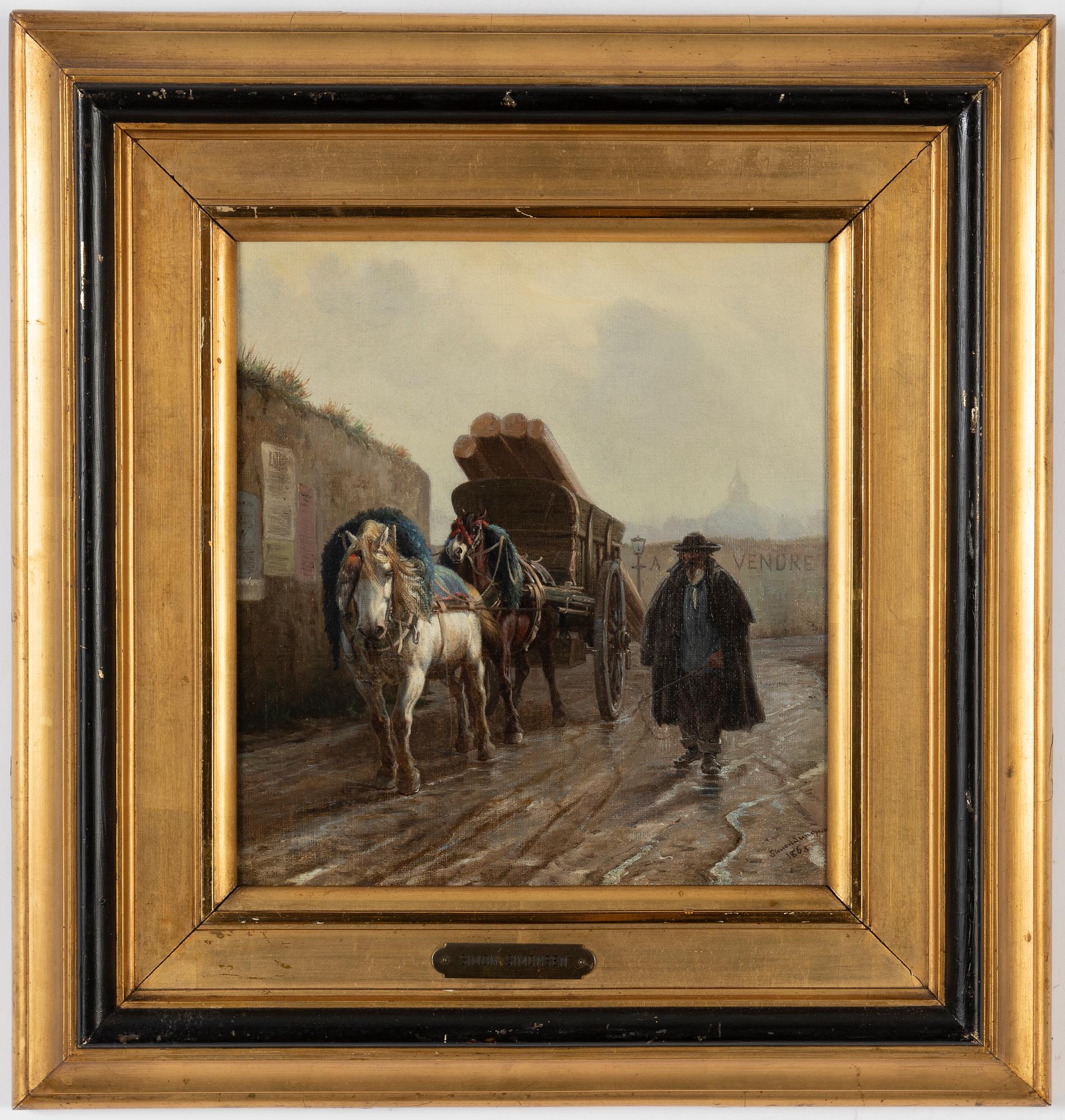 Simon Simonsen, oil on canvas, signed and dated 1868. - Bukowskis