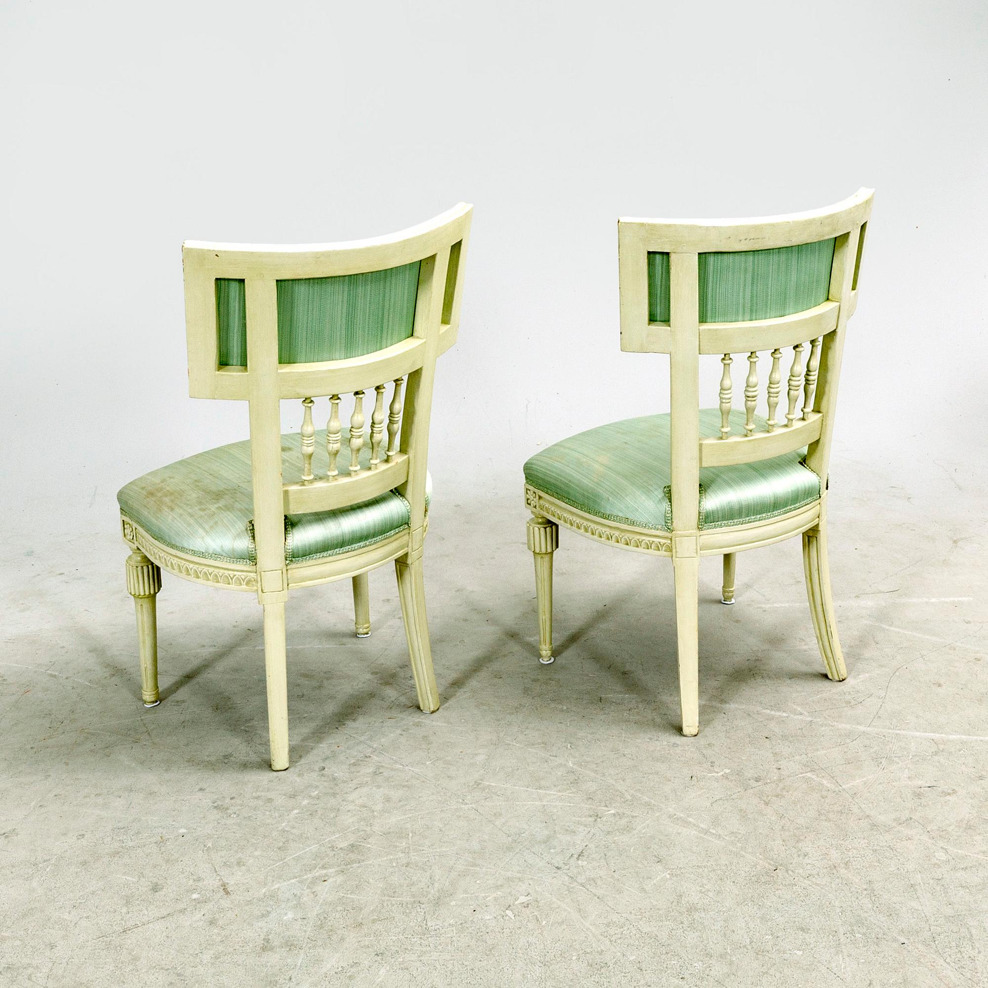 Stolar 6 st Sengustavianska. Västsverige, omkring år 1800.