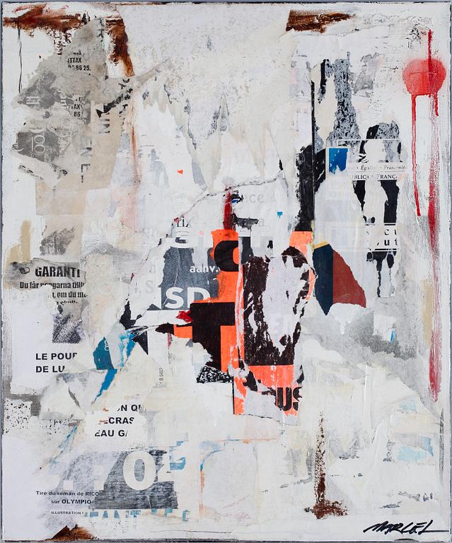 MARCEL STRÜWER, blandteknik och collage. Sign.