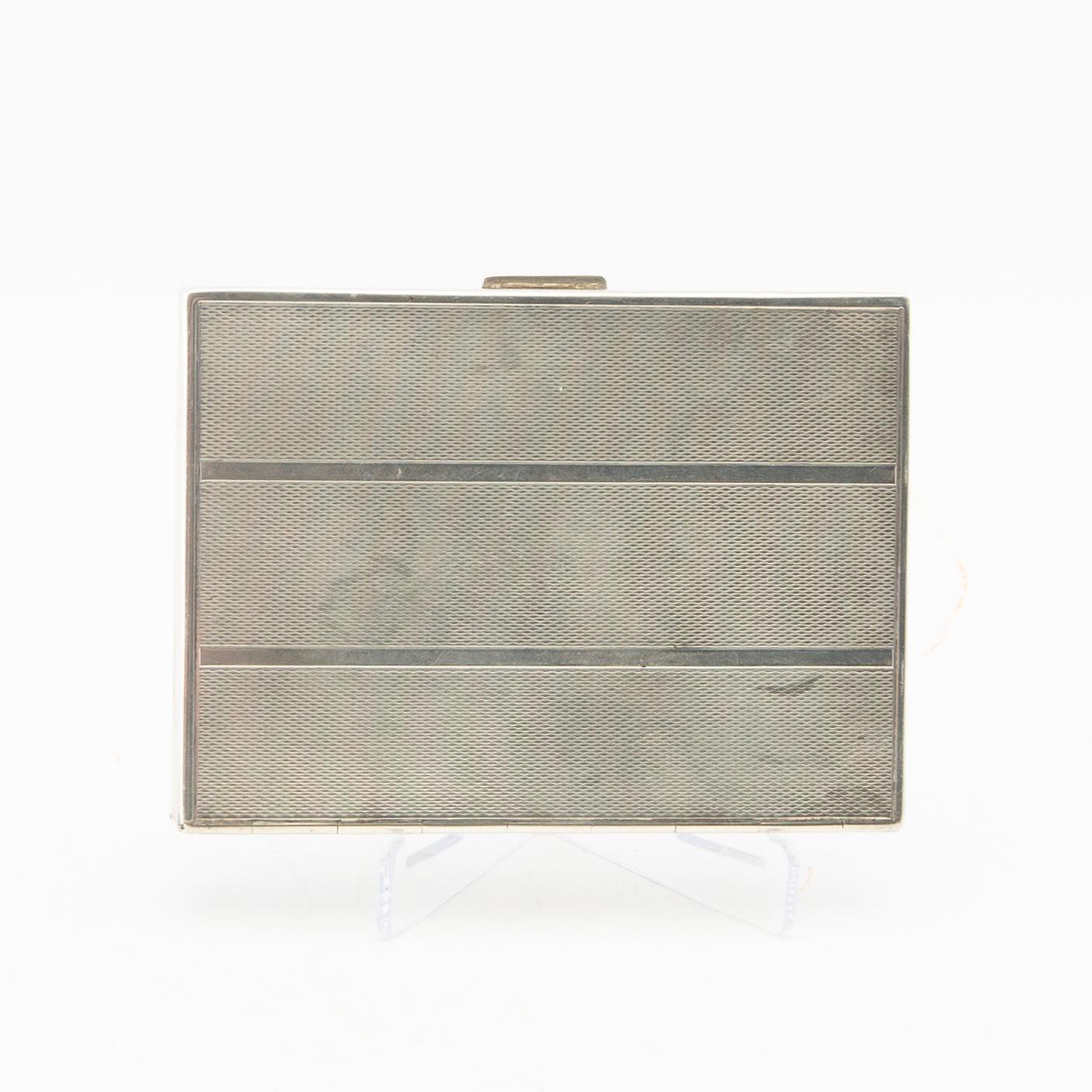 Cigarette case silver with Swedish import marks 20th century.