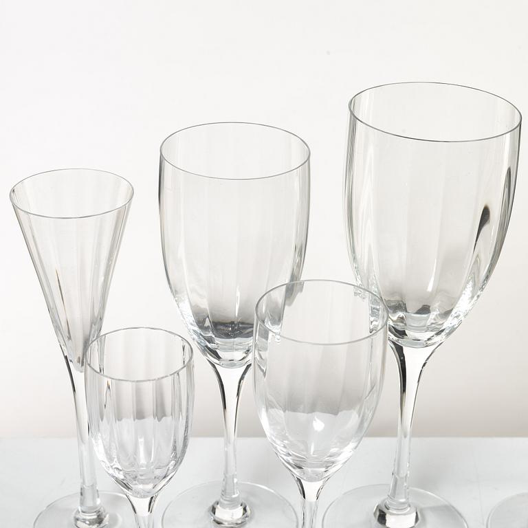 Gunnar Cyrén, glasservis, 67 delar, "Optica", Orrefors.