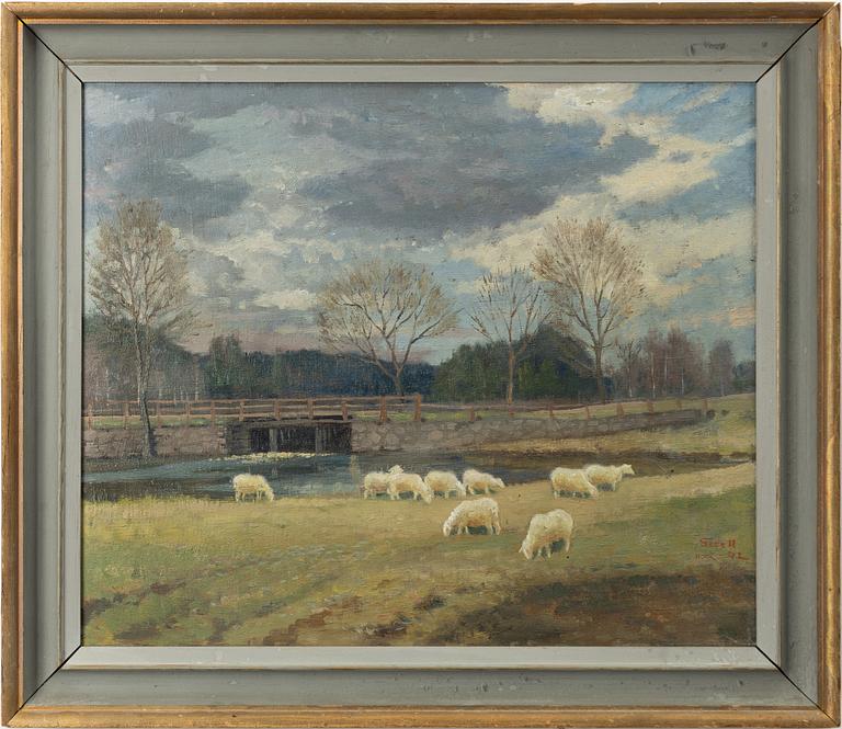 Greta Gerell, Landscape with sheep.