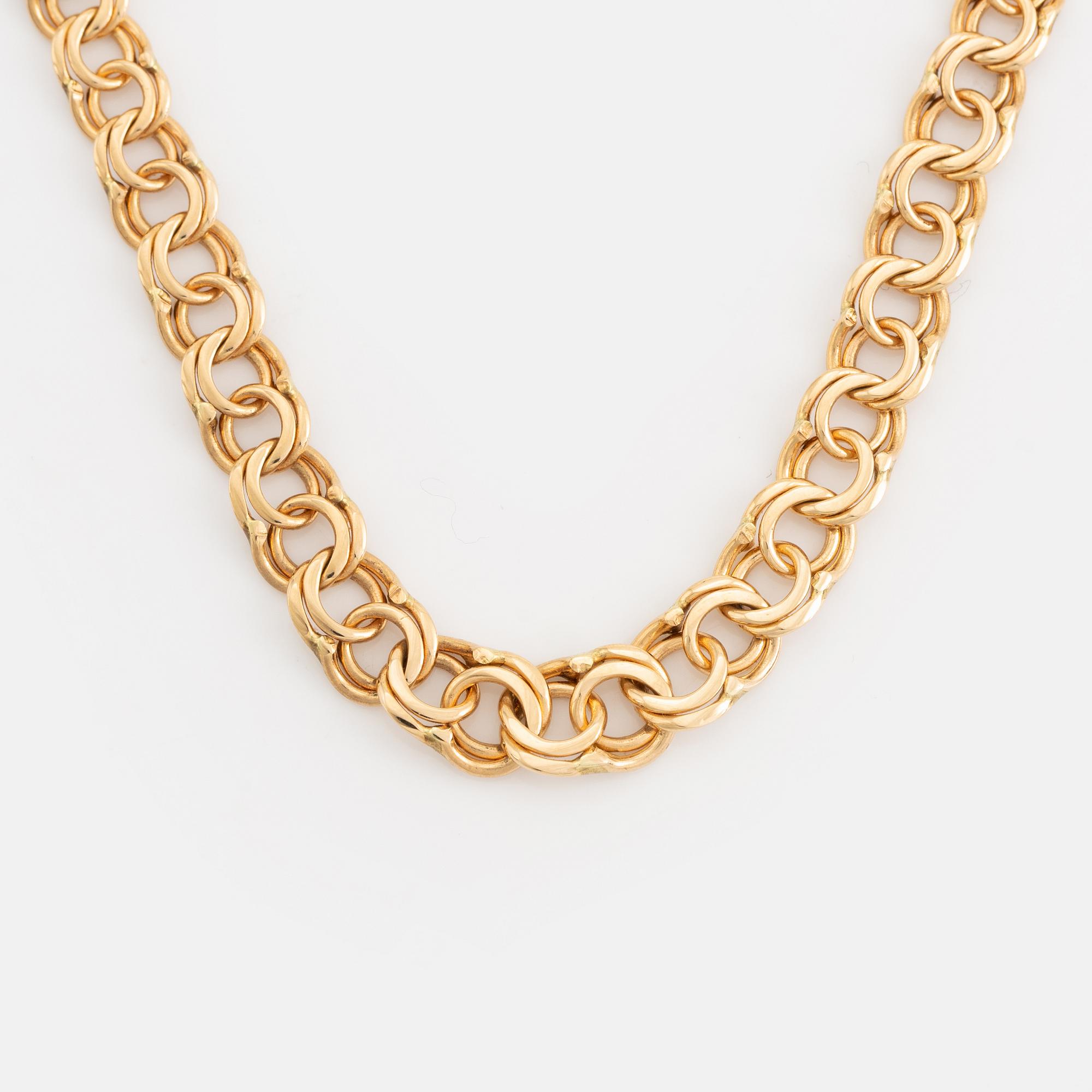 Halslänk, 18K guld, doserad bismarcklänk.