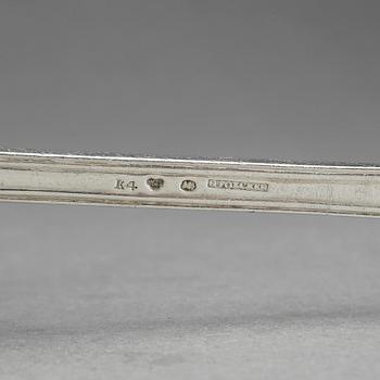 RAGUSKEDAR, ett par, silver, Gustaf Theodor Folcker, Stockholm 1840. Ca 230 gram.