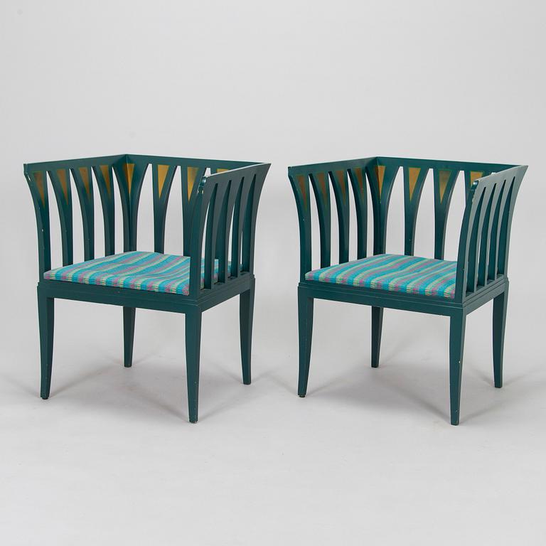 Eliel Saarinen, möblemang, 5 delar, "Blue suite" för Adelta, Finland 1980-tal.