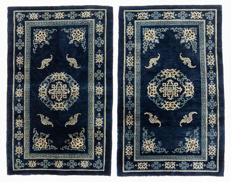 A matched pair of Baoutou rugs, China, c. 165 x 100-105 cm.