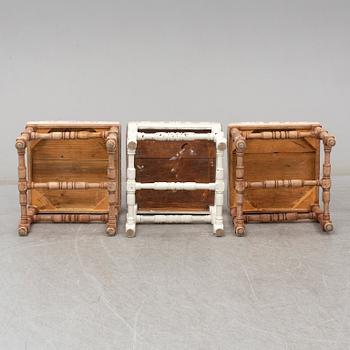 A set of three 18th century  Baroque stools.