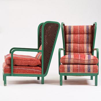 A pair of Swedish easy chairs, 1930s. Provenance building contractor Olle Engkvist.