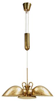 588. A brass ceiling lamp, probably by Bertil Brisborg, Sweden 1950's.