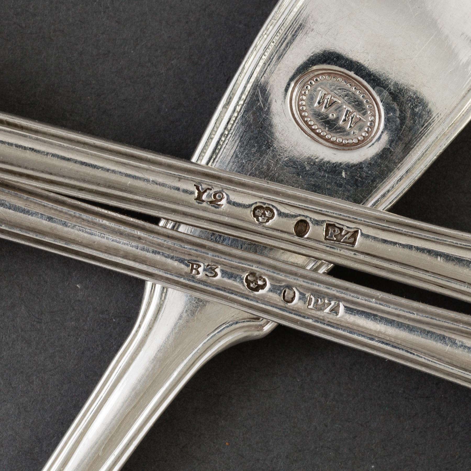 PEHR ZETHELIUS, 16 st bordsgafflar, silver, 1800-talets början.