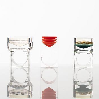 Siv Lagerström, three acrylic rings, 1970s.