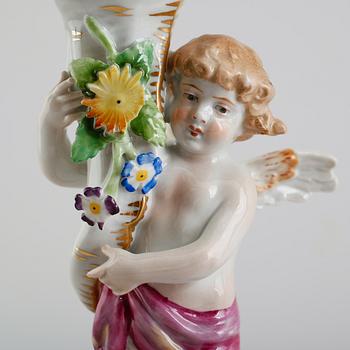 KANDELABRAR, 1 par, porslin, Schierholz, 1900-talets mitt.