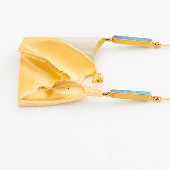 Björn Weckström, a necklace "Kardinal", 18K gold and platinum with opal details, Finland 1979. For Lapponia.