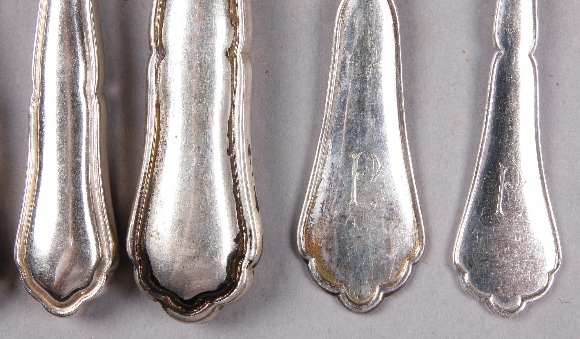 BESTICKSERVISDELAR, 51 st, silver. 1900-tal.