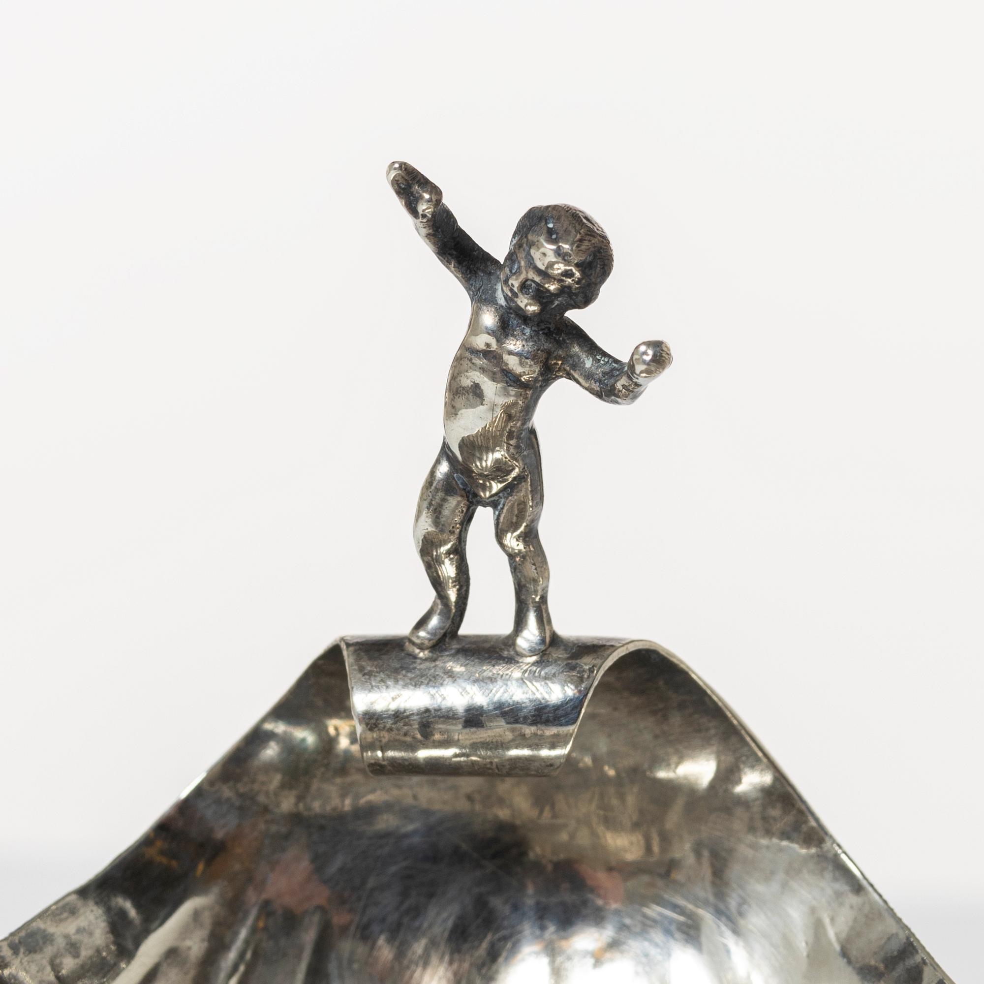 Salt cellars, a pair, silver, Empire style, 20th century.