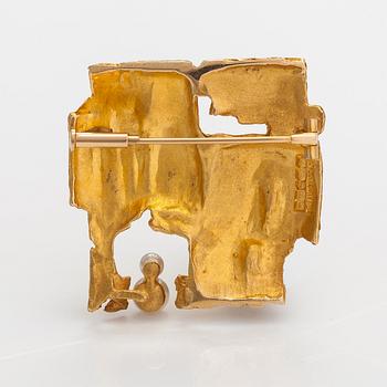 Björn Weckström, Brosch "Etude", 14K guld, odlade pärlor. Lapponia 1972.