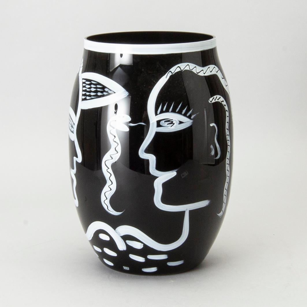 ULRICA HYDMAN-VALLIEN, a signed Kosta Boda glass vase.