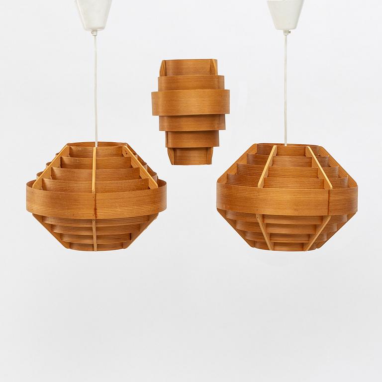 Hans-Agne Jakobsson, three ceiling lamps, AB Elysett, Markaryd.