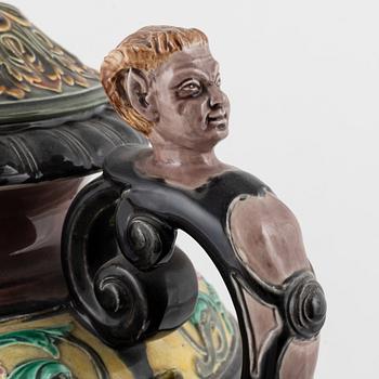 A maiolica lided vase, Rörstrand.