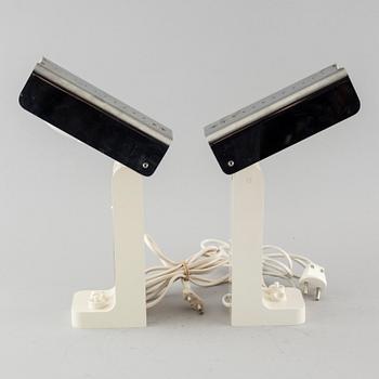 A pair of "Vademecum" table lamps, designed by Joe Colombo for Kartell, 1960/70s.