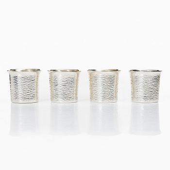 Lennart Råström, Goblets, 4 pcs, silver, in a case, CG Råström, Stockholm 1973.